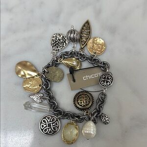 Chico’sCharming Gold and Silver Bracelet with Charms